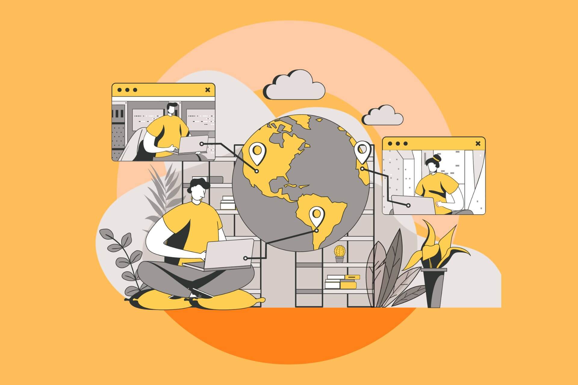 An illustration of outsourced tech professionals.