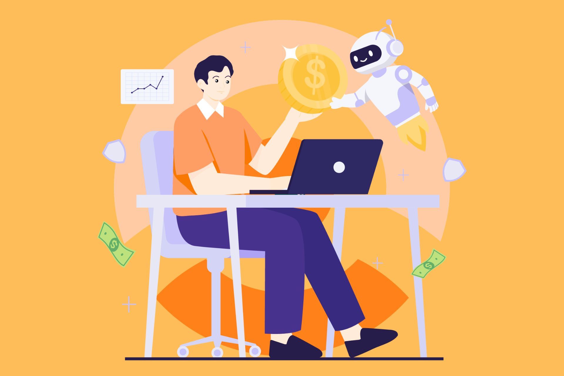 Illustration of a fintech developer.